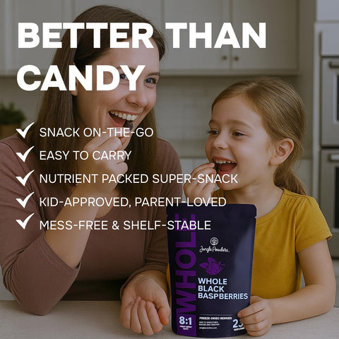 Whole Black Raspberries Freeze-Dried 3.2 Ounce Bag