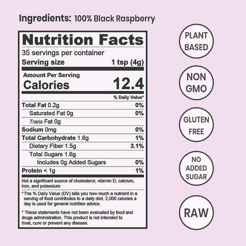 Organic Black Raspberry Powder Freeze-Dried 5 Ounce Bag