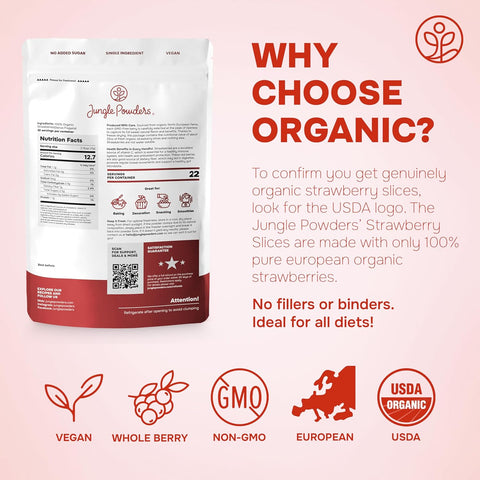 Organic Strawberry Slices Freeze-Dried 3.2 Ounce Bag