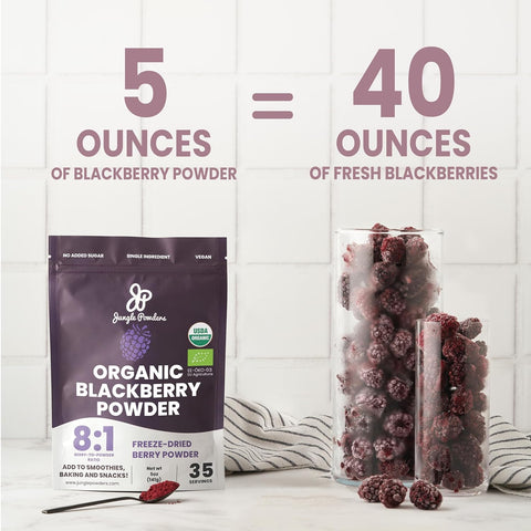 Organic Freeze-dried  Blackberry Powder 5 Ounce Bag