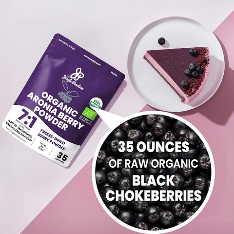 Organic Aronia Berry Powder Freeze-dried 5 Ounce Bag