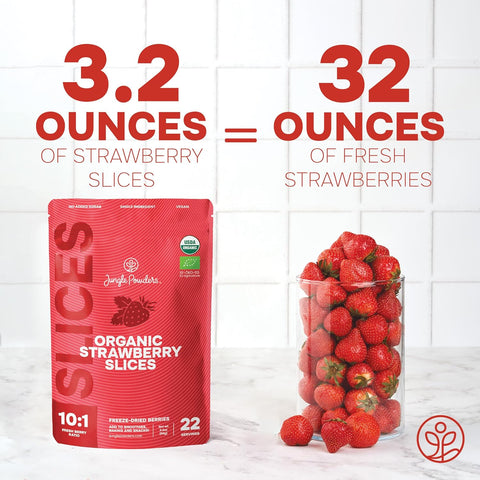 Organic Strawberry Slices Freeze-Dried 3.2 Ounce Bag