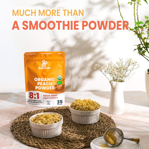 Organic Peach Fruit Powder Freeze-dried 5 Ounce Bag