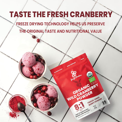 Organic Wild Cranberry Powder Freeze-dried 5 Ounce Bag