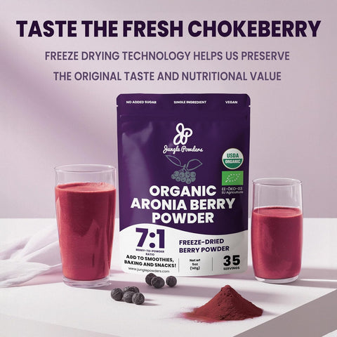 Organic Aronia Berry Powder Freeze-dried 5 Ounce Bag