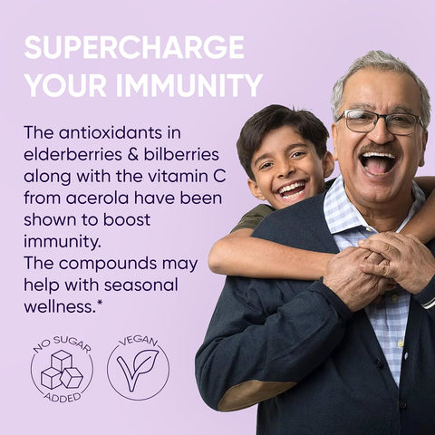 Organic Elderberry Extract for Immunity with Bilberry & Acerola 20 Day Supply