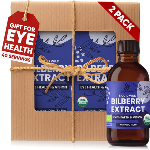 Organic Wild Bilberry Extract for Eyes 20-40 Day Supply