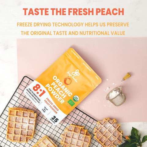 Organic Peach Fruit Powder Freeze-dried 5 Ounce Bag