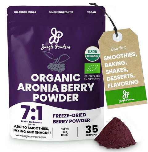 Organic Aronia Berry Powder Freeze-dried 5 Ounce Bag