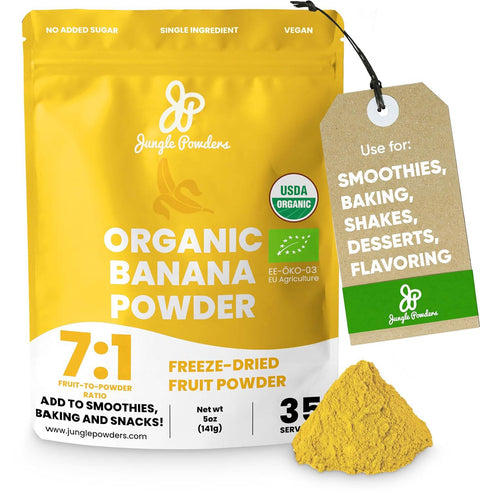Organic Banana Fruit Powder Freeze-dried 5 Ounce Bag