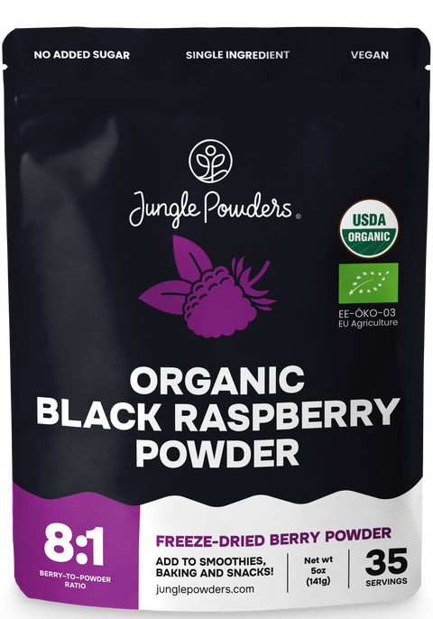Organic Freeze-dried Black Raspberry Powder 5 Ounce Bag