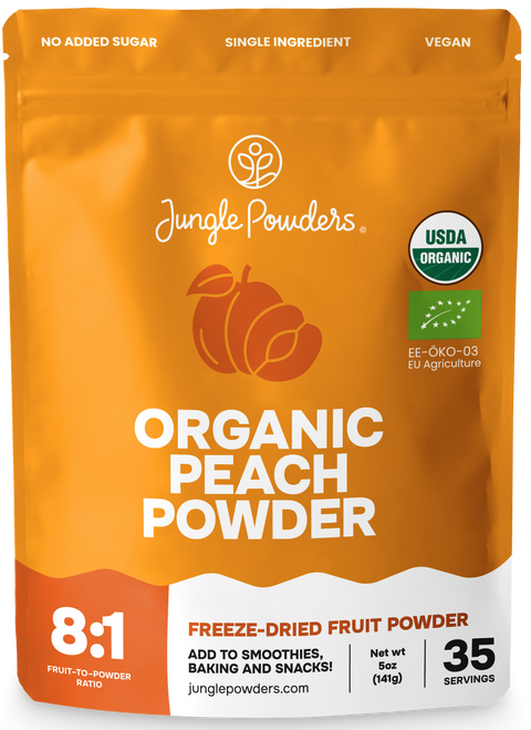 Organic Peach Fruit Powder Freeze-dried 5 Ounce Bag