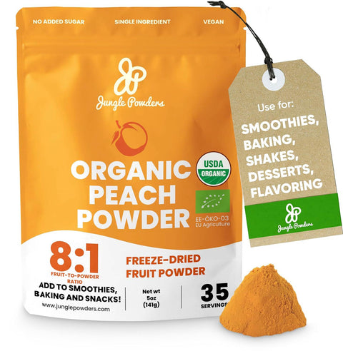Organic Peach Fruit Powder Freeze-dried 5 Ounce Bag
