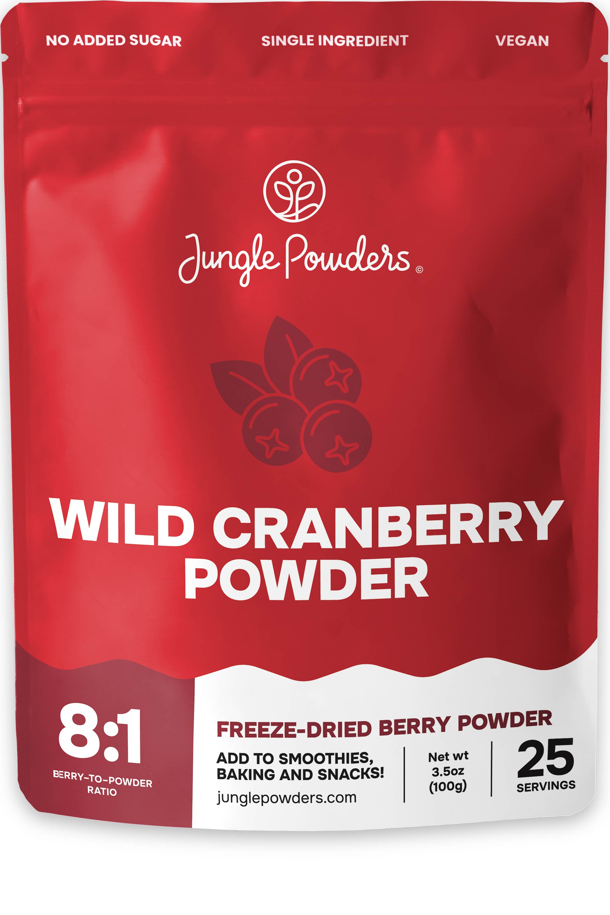 Wild Cranberry Powder Freeze-Dried 3.5 Ounce Bag – Jungle Powders