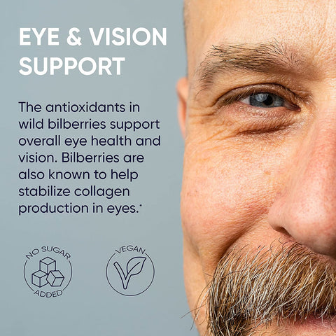 Organic Wild Bilberry Extract for Eyes 20-40 Day Supply