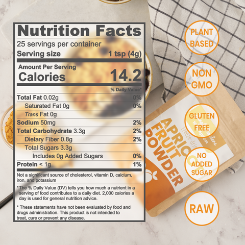 Apricot Powder Freeze-dried 3.5 Ounce Bag