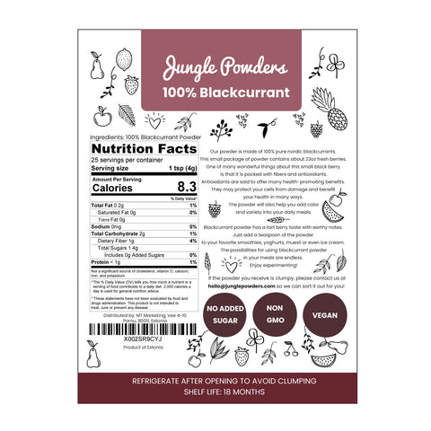 Black Currant Powder Freeze-dried 5 Ounce Bag