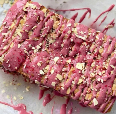 Almond Loaf with Raspberry Crumble