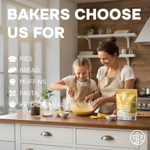 Organic Pineapple Powder Freeze-Dried 5 Ounce Bag