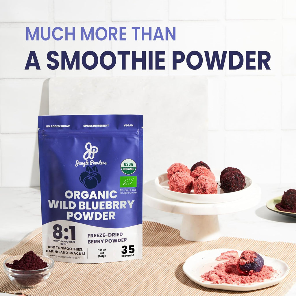 Jungle Powders Freeze-Dried Organic Blueberry Powder 5oz / 141g