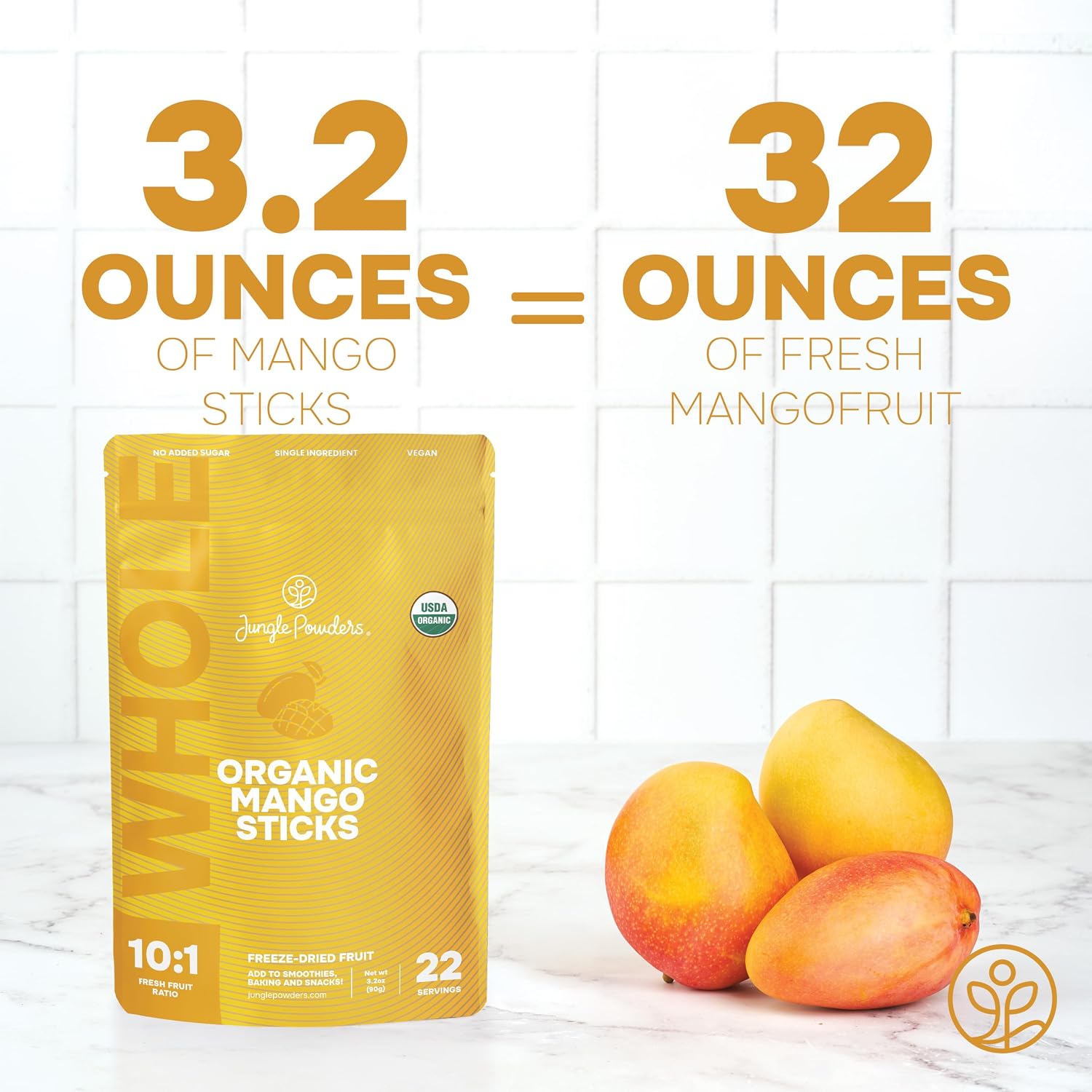 Mango Sticks Freeze-Dried 3.2 Ounce Bag