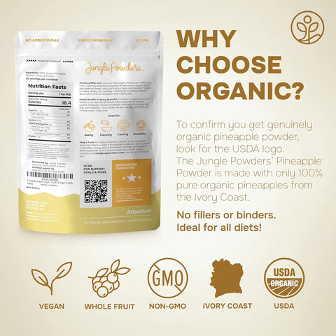 Organic Pineapple Powder Freeze-Dried 5 Ounce Bag