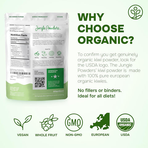 Organic Kiwi Powder Freeze-Dried 5 Ounce Bag