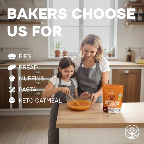 Organic Sea Buckthorn Powder Freeze-Dried 5 Ounce Bag