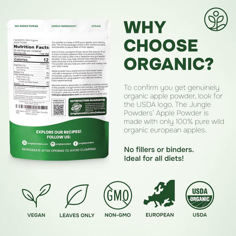 Organic Apple Powder Freeze-Dried 5 Ounce Bag