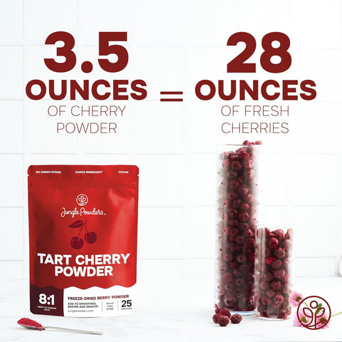 Tart Cherry Powder Freeze-Dried 3.5 Ounce Bag Jungle Powders Tart Cherry Powder Freeze-Dried 3.5 Ounce Bag Jungle Powders