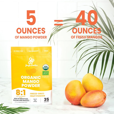 Jungle Powders Organic Mango Fruit Powder 5 Ounce / 141g Bag