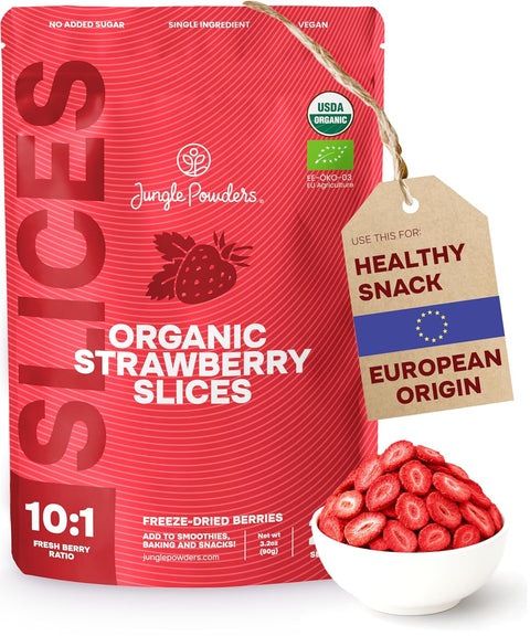 Organic Strawberry Slices Freeze-Dried 3.2 Ounce Bag
