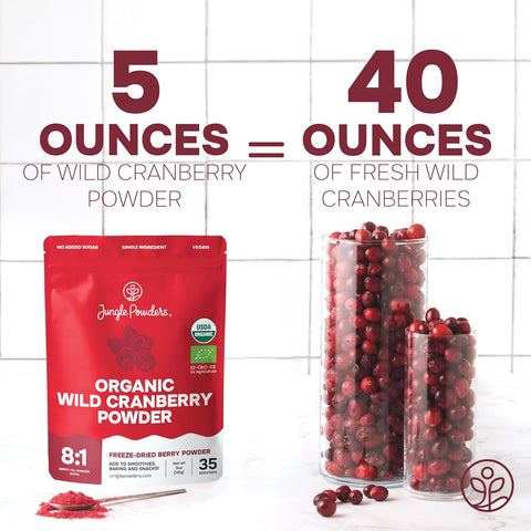 Organic Wild Cranberry Powder Freeze-dried 5 Ounce Bag