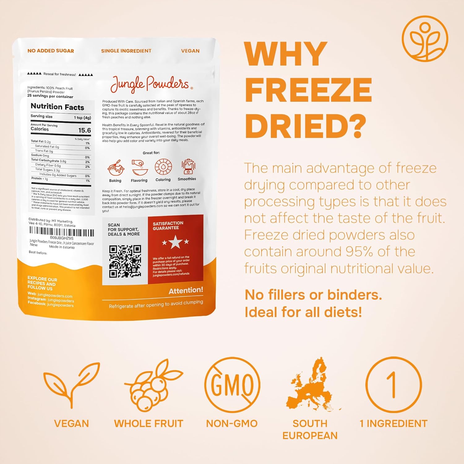 Peach Powder Freeze-dried