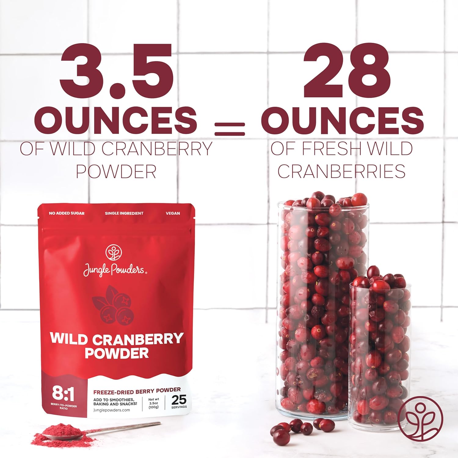 Wild Cranberry Powder Freeze-Dried 3.5 Ounce Bag – Jungle Powders