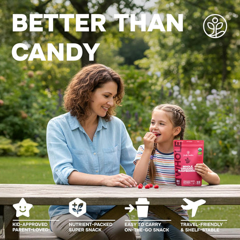 Organic Raspberries Freeze-Dried 3.2 Ounce Bag - USDA Certified