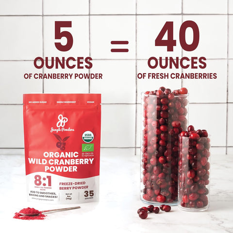 Jungle Powders Organic Wild Cranberry Powder 5 Ounce Bag