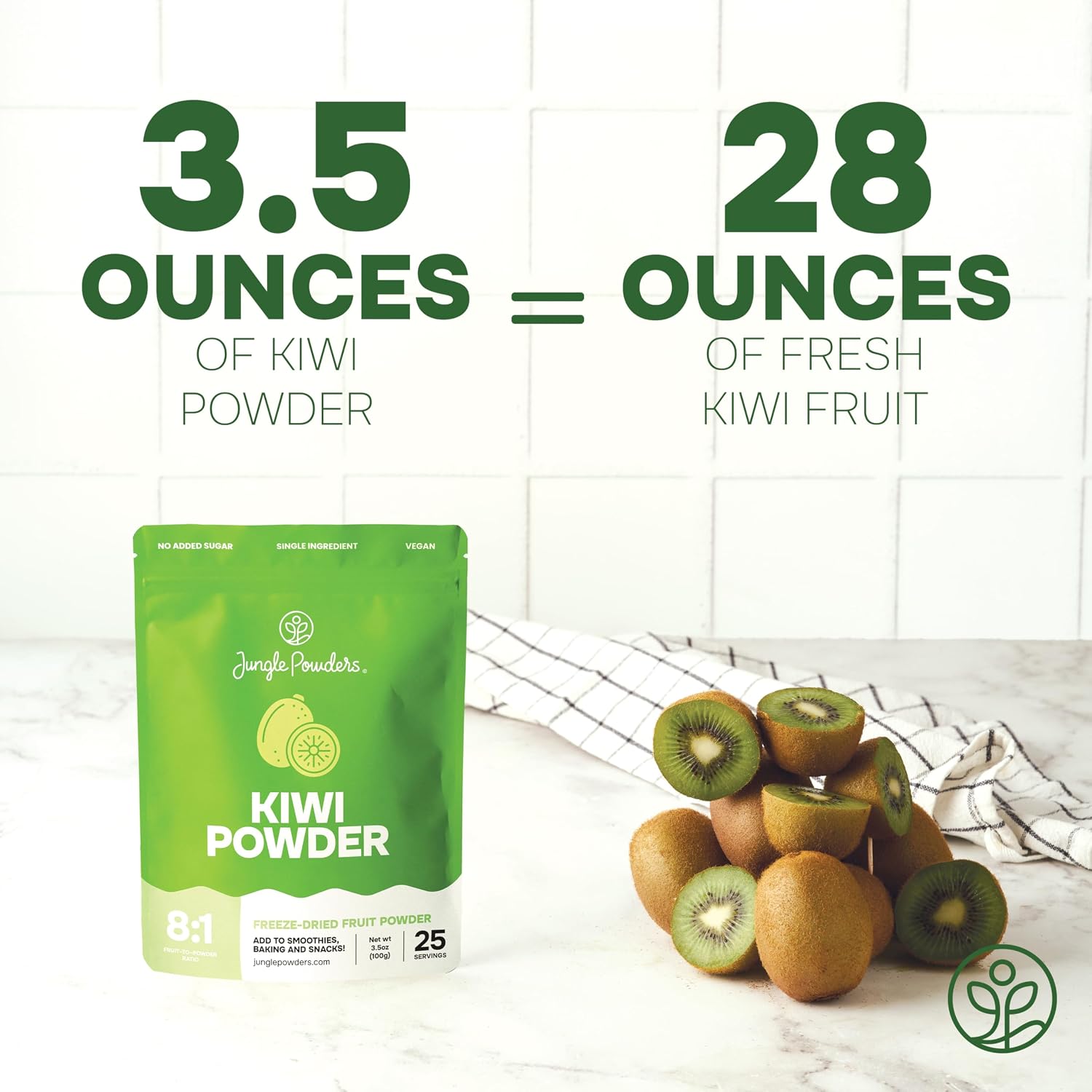 Kiwi Fruit Powder Freeze-dried 3.5 Ounce Bag