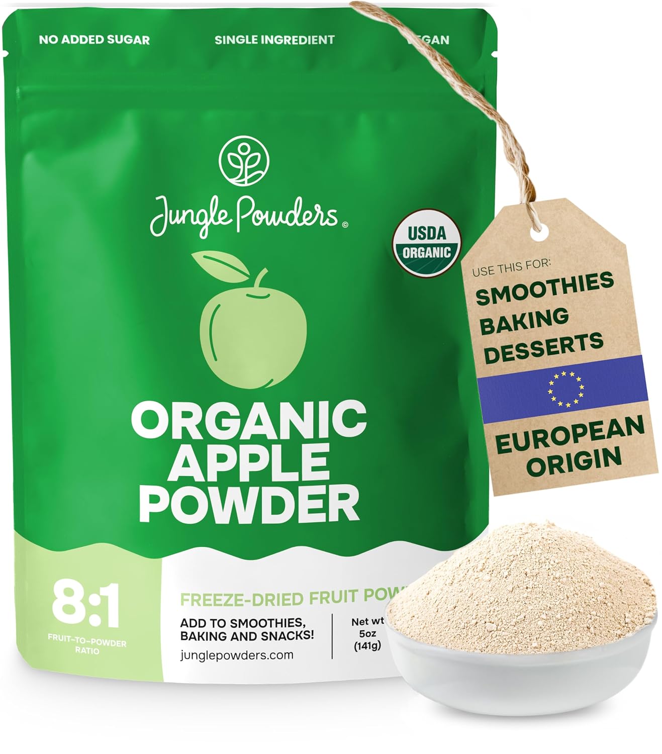Organic Apple Powder Freeze-Dried 5 Ounce Bag