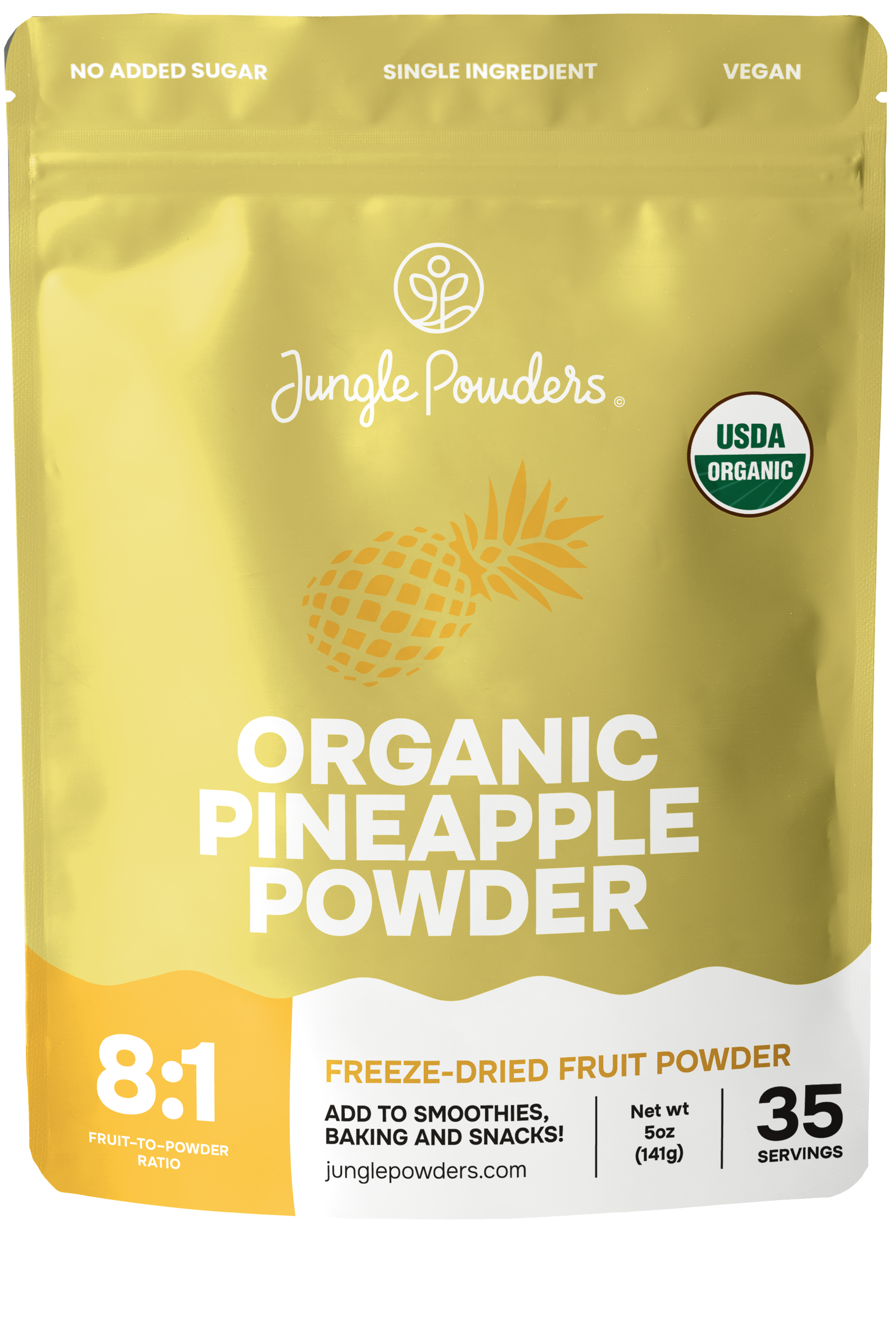 Organic Pineapple Powder Freeze-Dried 5 Ounce Bag – Jungle Powders