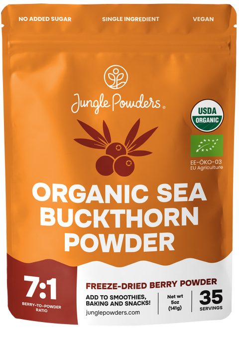 Organic Sea Buckthorn Powder Freeze-Dried 5 Ounce Bag
