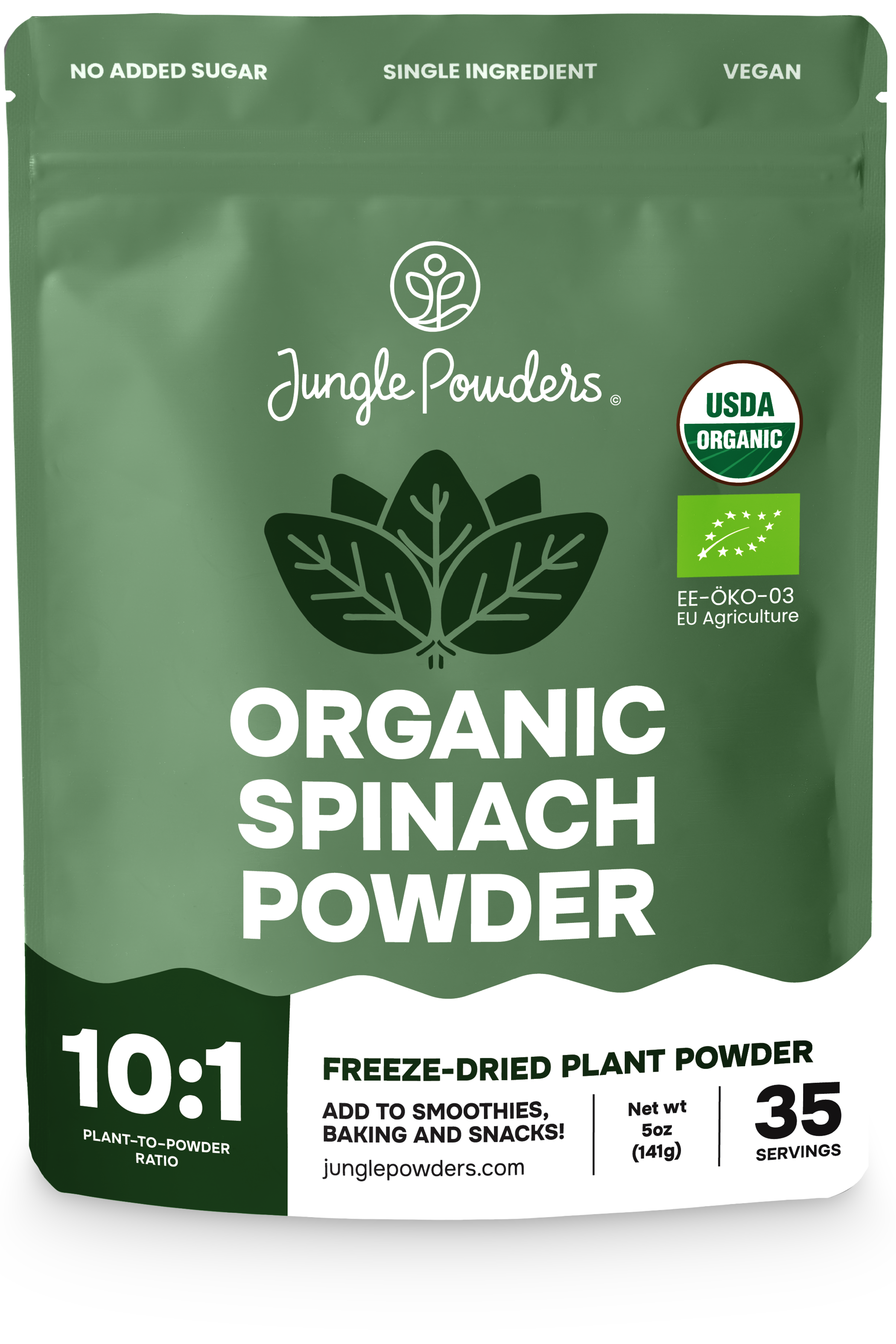 Spinac Powder Organic Spinach Powder Freeze-Dried 5 Ounce Bag – Jungle Powders