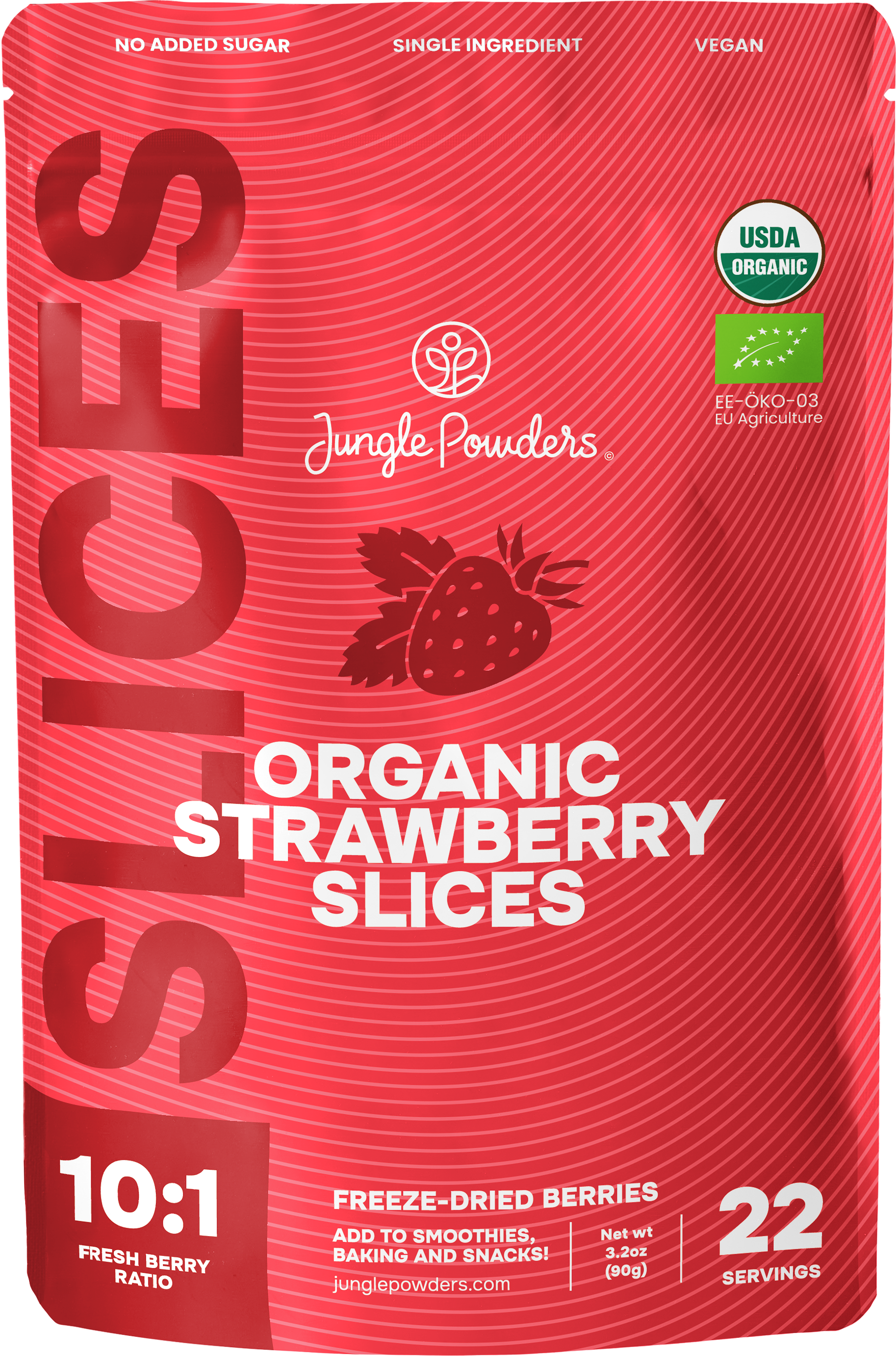 Organic Strawberry Slices Freeze-Dried 3.2 Ounce Bag