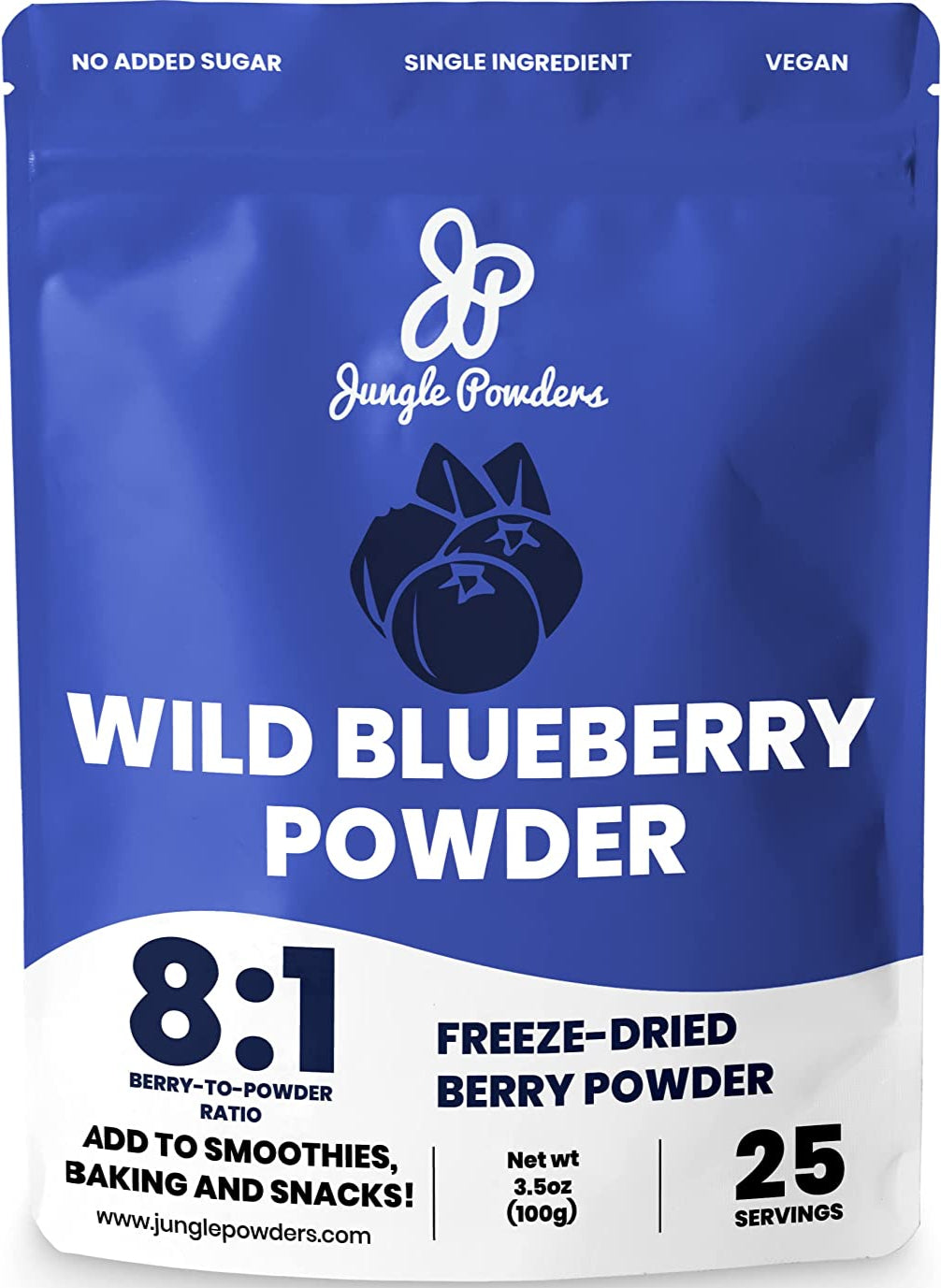 Jungle Powders Wild Blueberry Powder product packaging