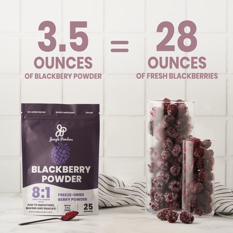 Jungle Powders Blackberry Powder 3.5 Ounce Bag / 100g Made from Freeze-Dried Blackberries